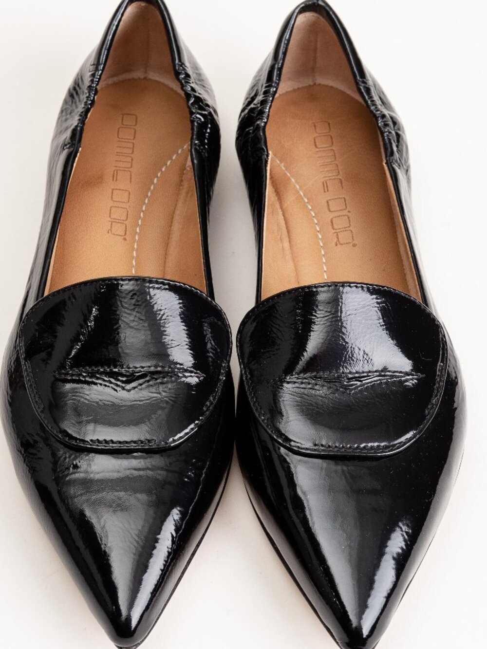 Pomme D'Or Black Leather Pointed Toe Loafer Flats EU 37 US 6.5